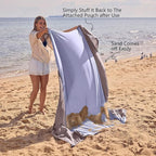 WEKAPO Beach Blanket Sandproof Waterproof, Extra Large Beach Mat, Oversized & Compact Sand Free, Quick Drying Beach Essentials for Vacation, Cruise, Picnic & Camping with Stakes