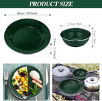 Nuogo 12 Pcs Enamel Camping Tableware Set Dinnerware Kit Includes 12 oz Coffee Mugs Camping Plates Bowls and Utensils Set with Knife Fork Spoon for 2 People Hiking Picnic Outdoor