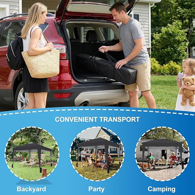 SANWAY 10x10 Pop Up Canopy Tent with Sidewalls x 4 – Easy Setup Canopy Tent, Waterproof, UV-Resistant, Portable with Carry Bag for Outdoor Events, Camping, and Backyard Parties – White