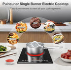 Single Burner Electric Cooktop, 110V1800W Electric Stove, LED Display with Touch Control, 11 Power Levels, Child Safety Lock and Timer, Overheat Protection.