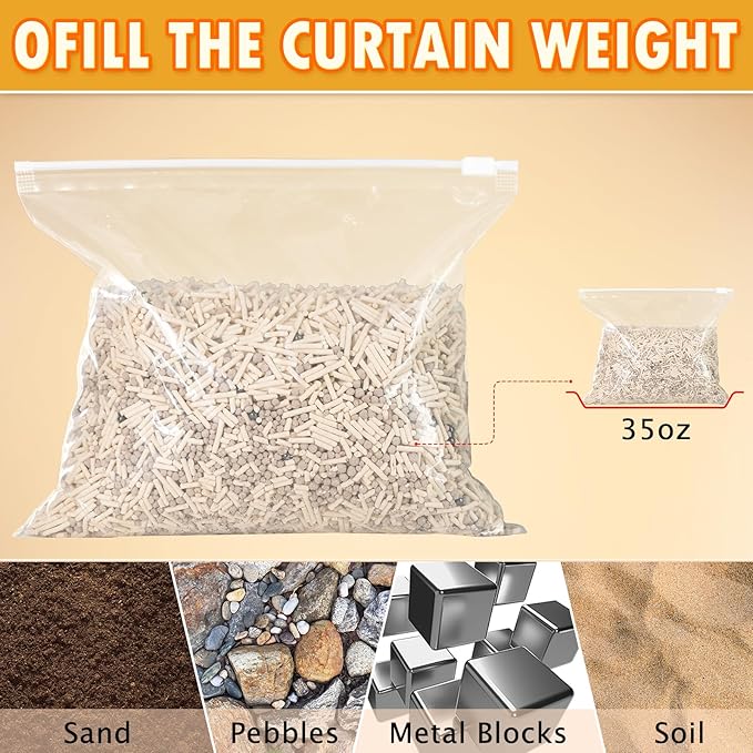 10 Set Outdoor Curtain Weights Upgraded 30 oz High Weighted Sand Bags with 30 Metal Clips for Gazebo Patio Tent Tablecloth 7.5"*8.7"