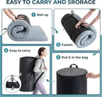 Kingfun 3 Inch CertiPUR-US Memory Foam Camping Mattress, Waterproof Roll up Sleeping Pad, Thick Floor Sleeping Mats for Tent with Removable Travel Bag
