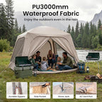 ABORON 2/6/8/10/12 Person Inflatable Camping Tent, Easy Setup Blow Up Tent with Hand Pump, PU3000mm Waterproof & Breathable 4 Season Glamping Tent for Outdoor Camping