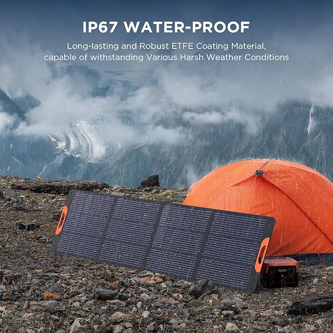 220W Portable Solar Panel for Power Station,23.5% Efffciency Mono Foldable Solar Charger for Jackery 1000 V2/EcoFlow Delta/Bluetti/Anker Solix,IP67 Waterproof for RV Camping Home Backup