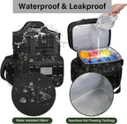 Expandable Tactical Lunch Box, XLarge Insulated Lunch Cooler Bag Heavy Duty Leakproof Lunch Pail for Men Adults Work Office Outdoor Picnic Trips,25L,Black-Camo