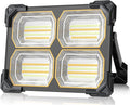 200W Led Work Light Rechargeable,20000MAh Solar Portable Light, 20000LM Magnetic Work Lights, 326 Led Battery Work Lights with Stand 5 Lights Modes IP66 Waterproof for Outdoor Camping Car Repairing