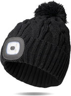 Classic Rechargeable LED Warm Knit Beanie Head Light Hat Headlamp for Outdoor Activities