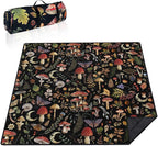 Extra Large Picnic Blankets Waterproof Foldable (80"x 80") Mushroom Beach Blanket Waterproof Sandproof,3-Layer Thicking Mat Outdoor Packable Camping Blanket