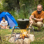 REDCAMP 12" Portable Open Fire Campfire Grill, 304 Stainless Steel Firepit Folding Campfire Grill Grate with Windscreen Height Adjustable Legs and Bag for Outdoor Backpacking Hiking Picnics BBQ