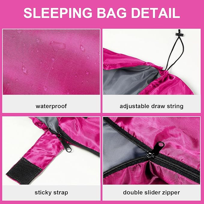 Tudomro Camping Sleeping Bag for Adults Lightweight Packable Waterproof Camping Gear Equipment to Keep Warm for Outdoor Backpacking Hiking Travel