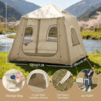 Inflatable Tents for Camping,Easy Blow Up Tent with Hand Pump,4 Seasons Waterproof Air Inflatable Camping Tent House for Family Weekend Camping
