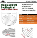 CAMPINGMOON Round Roasting Baking Steaming Cooling Rack Cooking Grid Grill Stainless Steel Fits for Dutch Oven (Diameter φ6.7inch, W17)