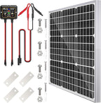 SOLPERK Solar Panel Kit 50W 12V, Waterproof Solar Battery Trickle Charger Maintainer + Smart MPPT Controller + Adjustable Mount Bracket for Boat Car RV Motorcycle(Without Mounting Bracket)