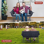 DoCred Heated Double Camping Chair, Heated Folding Camping Chairs Loveseat Outdoor Sports,Heating Oversized Loveseat Chairs for Adults,2 Person Camp Chair with 3 Heat Levels, Battery NOT Included