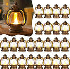 Ferraycle 48 Pcs Mini Lantern Decor 4 Inch Western Lantern Table Centerpiece Small Vintage Camping Hanging Lamp Ornaments Bulk for Cowboy Cowgirl Wedding Halloween Christmas (4 Inch,Retro Gold)
