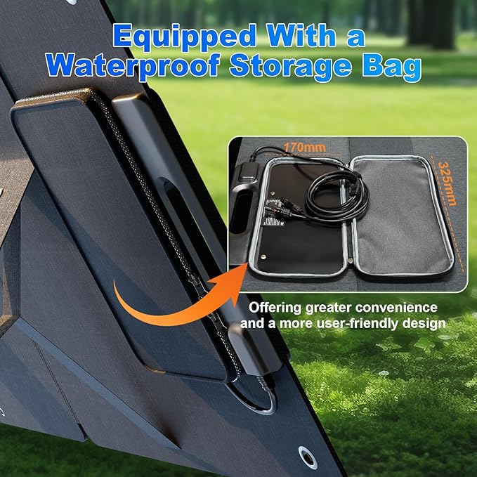 210W Portable Solar Panel, Waterproof Foldable Solar Panel Power Backup, Solar Charger for Power Station RV Camping Off Grid