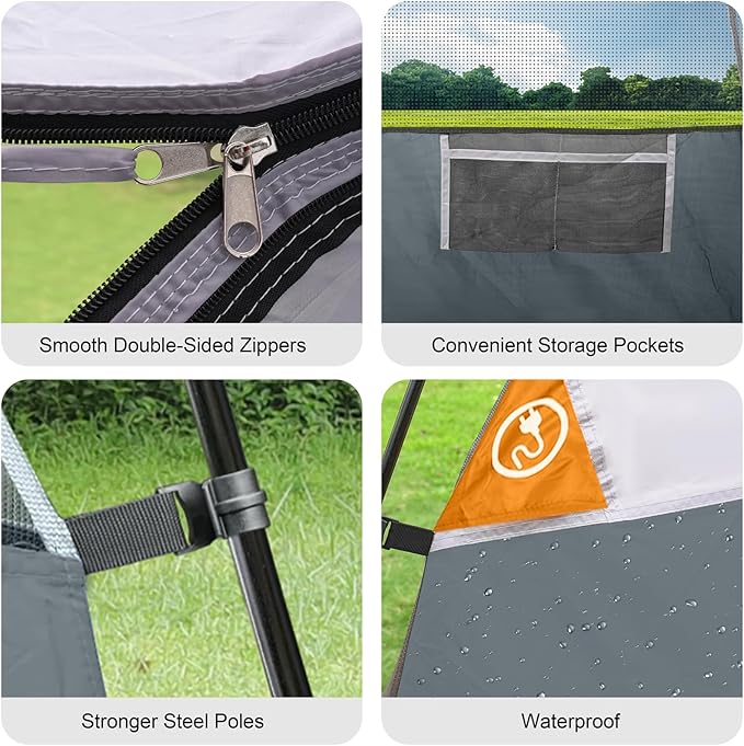 Tents for Camping 6 Person Tent Waterproof Windproof Double Layer Family Camping Tent, Easy Setup Dome Tent with Large Mesh Windows & Wider Door for Outdoor Camping & Hiking