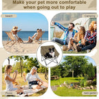 Portable Dog Camping Chairs for Dogs Raised Pet Bed for Outdoor Folding Chair Patio Lazy Puppy Cot Heavy Duty Pet Camping Gear(28x 24 x 22 Inches,Brown)