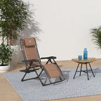 TIMBER RIDGE Aluminum Zero Gravity Chairs, Folding Recliner Chair Padded with Cup Holder and Headrest, Adjustable Lounge Reclining Chair for Outdoor Camping Lawn Patio Indoor, Supports 350lbs, Brown