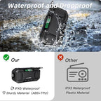 Solar Hand Crank Emergency Radio with Waterproof,Portable AM FM NOAA Weather Radio, Rechargeable 5000mAh/18500mWh Battery Power, Wind Up Flashlight Phone Charger, SOS,Survival Storm Hurricane