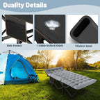 Slsy Folding Camping Cot for Adults with Pad, Padded Portable Sleeping Cots, Camp Bed with Carry Bag for Outdoor Travel, Beach, Hiking
