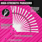 1200 Paracord Rope - 4.4mm 14 Strand Nylon Parachute Spool para Cord Lanyard for Outdoor Camping Survival Utility Tent Crafting DIY Projects Fishing Clothsline Bracelet - Neonpink 200FT