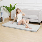 Foam Camping Mattress - Portable Sleeping Pad for Camping, Tent, Car & Floor - Washable Cover & Roll Up Travel Bag - Cot Mattress for Travel & Guests