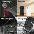 Solar Hand Crank Emergency Radio with Waterproof,Portable AM FM NOAA Weather Radio, Rechargeable 5000mAh/18500mWh Battery Power, Wind Up Flashlight Phone Charger, SOS,Survival Storm Hurricane