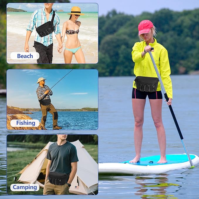 Fanny Pack Cooler, Insulated Waist Pack Snack Bag, Portable Hip Pack for Beach, Camping and Hiking, Black