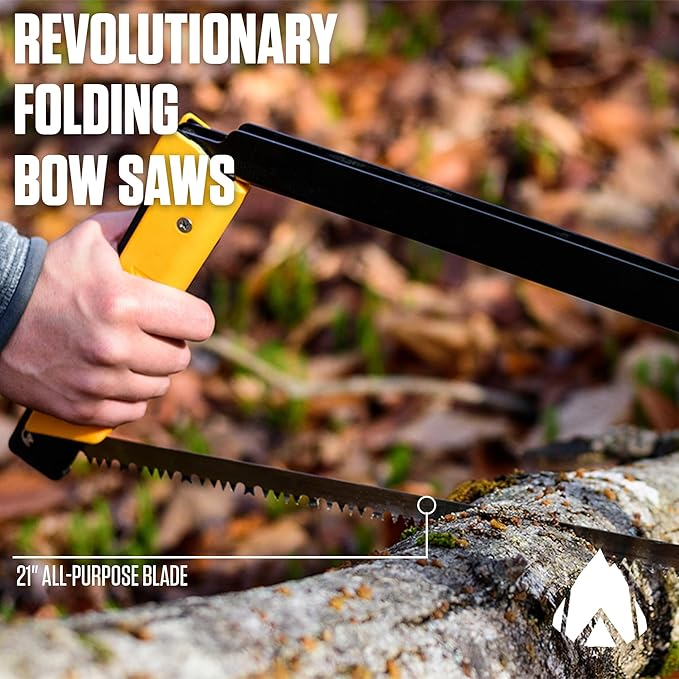 AGAWA - BOREAL21-21 Inch Folding Saw with All-Purpose Saw Blade - Camping Gear For Hiking, Fishing, Hunting, Bushcraft & Survival Kit (Black Frame/Yellow Handle)