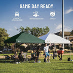 CROWN SHADES 12x12 Pop Up Canopy Outside Canopy, Patented One Push Tent with Wheeled Carry Bag, Bonus 8 Stakes and 4 Ropes, Forest Green
