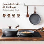 SENSARTE Nonstick Frying Pan Skillet, 12 Inch Omelette Pan with Swiss Granite Coating, Healthy Induction Cookware Chef's Pan, PFOA Free