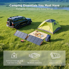 320W (2x160W) N-Type 16BB Portable Solar Panel, 25% High Efficiency Foldable Solar Charger with Bypass Diodes for Power Stations,IP67 Waterproof for RV Camping Off-Grid & Emergency Backup
