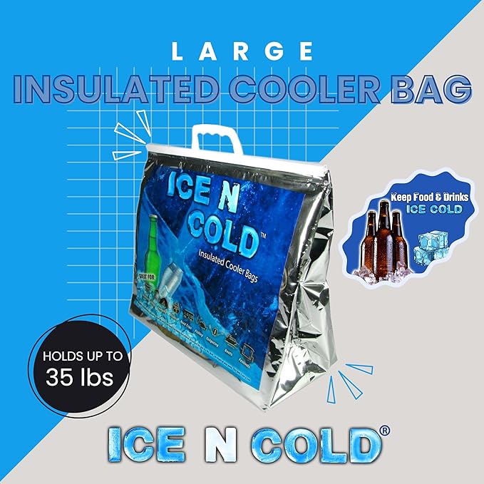 Insulated Picnic/Shopping Cooler Bags for Groceries, Camping, Hiking, Beach, Travel | Lightweight Soft Collapsible | Fast Same Day Shipping