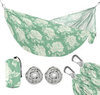 Peony Mint Green Hammocks for Camping Cloth Hammock for Outside Camping Essentials