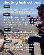 Heaven's Harvest Self-Heating Emergency Meal Kit (10 Year Shelf Life) — Tastier than MRE Meals & Ready-To-Eat in Minutes! Just add water to activate the “cooking” process. (Pasta Alfredo) (12-Pack)