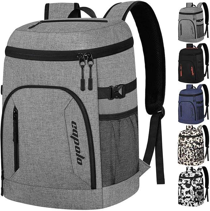 Capolo Cooler Backpack for Men Women Insulated Backpack Cooler Leak Proof Thermal Bag Beverage Soft Cooler Bag Lunch Backpack for Camping 30/45 Cans