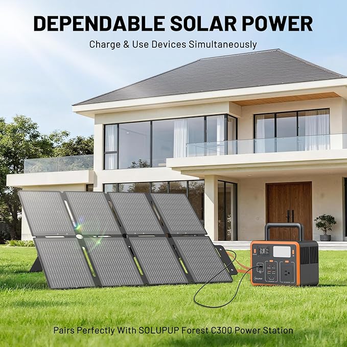 100W Portable Foldable Folding Solar Panels, IP67 Waterproof for Camping, Outdoor Power Supply, Compact 8-Fold Design with MC-4 Output, High-Efficiency Charging for Devices