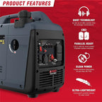 A-iPower 1500 Watt Portable Quiet Inverter Generator Gas Powered, Small Ultra Lightweight Quiet Generator for Camping, Tailgating, Home Backup, Emergency, EPA & CARB Compliant, CO Sensor (SUA1500i)