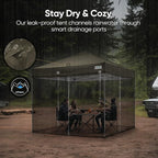 Quictent 10x10 Pop Up Screened Canopy Tent, Instant Setup for 1 Person with Netting, Portable & Compact, Waterproof & UV Protection, Ideal for Camping, Beach, Parties, and Outdoor Events
