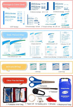 Boat First Aid Kit Waterproof, WELL-STRONG Marine Emergency Kit with Roll Top Dry Bag for Boating Fishing Kayaking – Water-Resistant Contents for Camping & Beach（Blue）