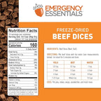 Emergency Essentials Freeze Dried Beef Dices #10 Can | Real Cooked Beef for Long Term Emergency Food Storage | Bite Size Chunks for Everyday Cooking, Soups, Stews, Camping, and Home Preparedness