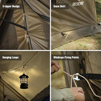REDCAMP Large Hammock Hot Tent with Stove Jack, Waterproof & Windproof Winter Wall Tent with Snow Skirt, Ultralight 4 Season Tents for Camping, Hiking, Bushcraft, Backpacking, Hunting
