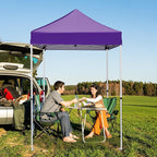 5x5 Pop Up Canopy Tent, Instant Portable Beach Canopy, Outdoor Tent with Carry Bag for Camping, Sports, Tailgating, Events, Purple