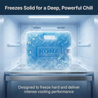 Kona Large Ice Pack for Coolers – 4 lb Reusable Refreezable Cooler Ice Pack, Long Lasting Blue Gel Pack for Camping, Travel, Lunch, Beach, Colder Than Ice -5°C