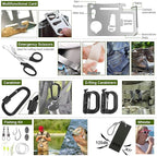 Survival Kit, 32 in 1 Professional Emergency Survival Gear Equipment Tools First Aid Supplies with Molle Pouch Gifts Ideas for Men Families SOS Tactical Hiking Hunting Disaster (Green)