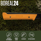 AGAWA - BOREAL24-24 Inch Folding Saw with All-Purpose Saw Blade - Camping Gear For Hiking, Fishing, Hunting, Bushcraft & Survival Kit (Black Frame/Yellow Handle)