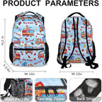 Kids Boys School Backpack, 17 Inches Fire Truck Backpacks for Toddlers 3-5, Ultralight Durable Truck Bookbag with Adjustable Straps for Kindergarten Primary Elementary, Back to School Gifts