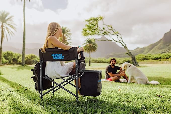 Picnic TIME NFL Unisex-Adult NFL Fusion Camping Chair with Side Table and Soft Cooler, Beach Chair for Adults, Lawn Chair