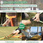 LUKETURE Triangle Camping Hammock, 10ft Multi Person Hammocks Max 1100 lbs for Outdoor Relaxing, Extra Large Hammock w/Ratchet/Webbing Straps (10ft-Triangle Camping Hammock)